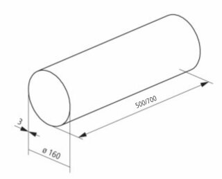 Kermi x-well Rohbauset, bestehend aus: DN160 Einschubrohr 700 mm, 2 Putzdeckel